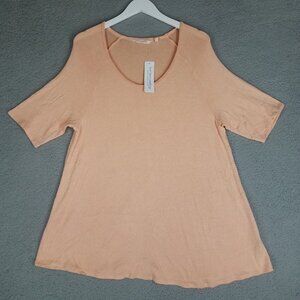Soft Surroundings Lounge About Top Women's 1X Apricot Peach Casual Comfort Soft